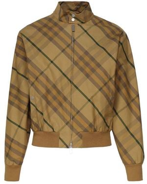 Burberry Check Bomber Jacket - Green
