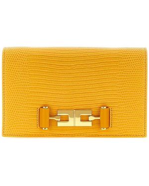 Elisabetta Franchi Lizard Print Crossbody Bag - Orange