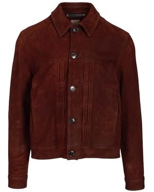 Paul Smith Pleated Trucker Jacket - Brown