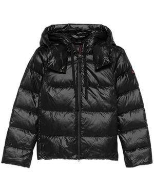 Peuterey Modern Quilted Puffer Jacket With Double Hood - Black