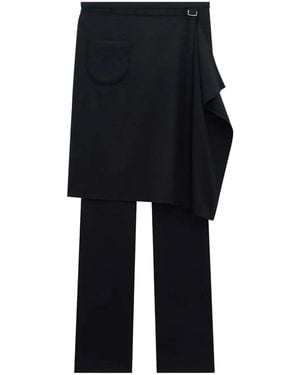 Courreges Overskirt Wool Pants - Black