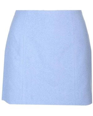 Patou Stretch Tweed Mini Skirt - Blue
