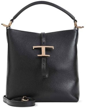 Tod's T Timeless Mini Bucket Bag - Black