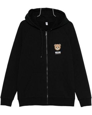 Moschino Classic Fit Zip-Up Hoodie - Black