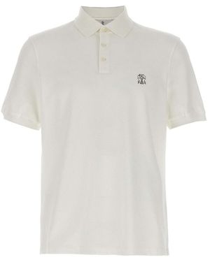 Brunello Cucinelli Piqu Polo Shirt - White