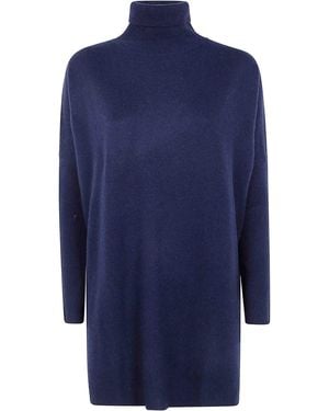 ABSOLUT CASHMERE Maxi Maglione A Collo Alto Amira - Blu