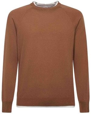 Eleventy Wool Jumper - Brown