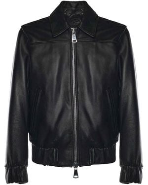 Giuliano Galiano Go Hard Nappa Leather Jacket - Black