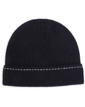 Kiton Rib-Knit Beanie - Blue