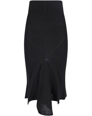 Rick Owens Asymmetrical Midi Skirt - Black