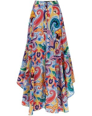 Etro Flared Hem Paisley Skirt - White