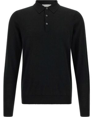 LARMERI STUDIO Merino Wool Polo Shirt - Black