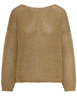 Roberto Collina Openwork Jumper With Dropped Shoulders - Natural