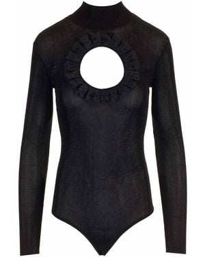 Self-Portrait Knitted Bodysuit - Blue