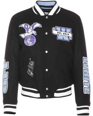 Off-White c/o Virgil Abloh Off Eagle Wool Varsity Jacket - Black
