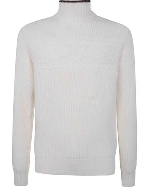 ZEGNA Pure Wool Pearl Stitch High Neck - White