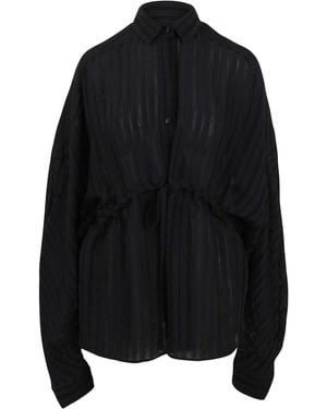 Thelatest Drawstring Waist Shirt - Black