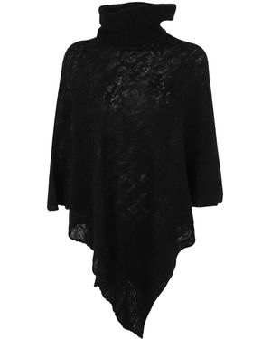 Mirror In The Sky Polo Neck Poncho - Black