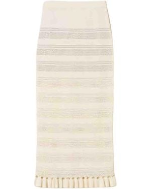 Twinset Cream Knitted Skirt - Natural