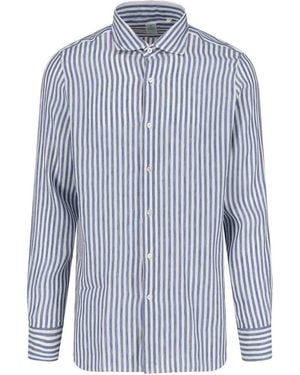Finamore 1925 Striped Shirt - Blue