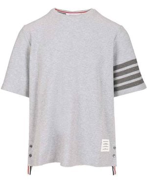 Thom Browne Short-Sleeved Cotton T-Shirt - Grey