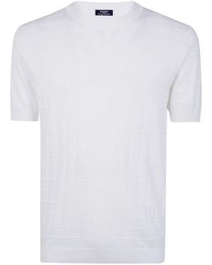 Barba Napoli Net Fancy Round Neck Jumper - White