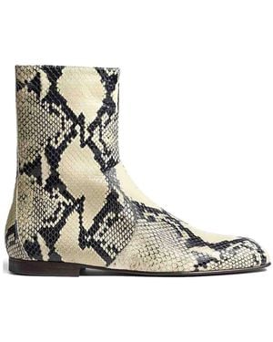 KHAITE Colt Leather Boots - Natural
