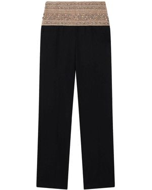 Stella McCartney Crystal-Embellished Wool Trousers - Black