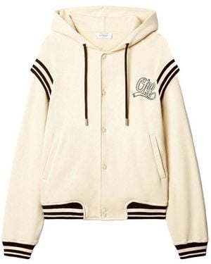 Off-White c/o Virgil Abloh 'Off Fleece' Varsity Hoodie - Natural