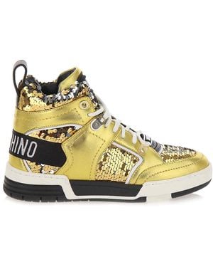 Moschino Sequin High Sneakers - Metallic