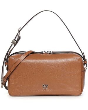 Pinko Leather Trittico Bag - Brown