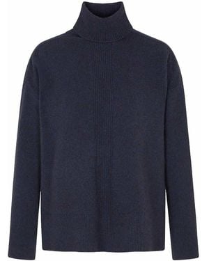 Emporio Armani Wool Turtle-Neck Sweater - Blue