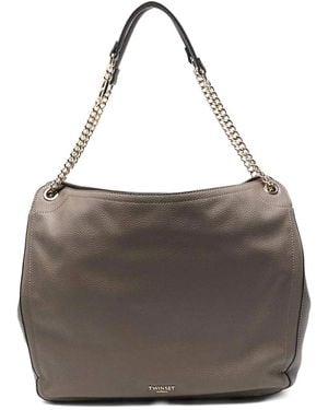 Twinset Tote Bag With Chain - Grey