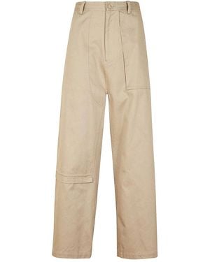 Yohji Yamamoto Trousers With Asymmetric Cuts - Natural