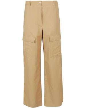 Stella McCartney Cotton Wide-Leg Cargo Trousers - Natural