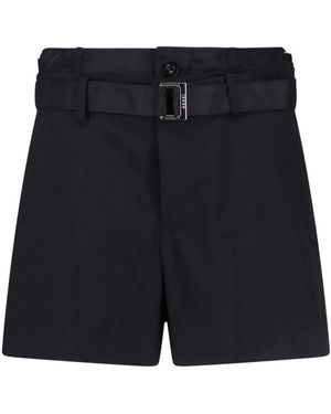 Sacai Wool Blend Shorts - Black