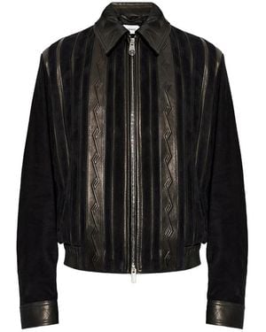 Versace Leather Outerwear - Black
