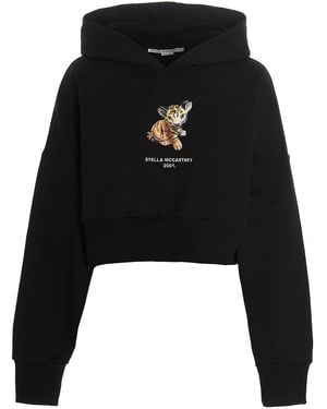 Stella McCartney Tiger Printed Hoodie - Black