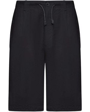 Transit Linen Bermuda Shorts With Drawstring - Blue