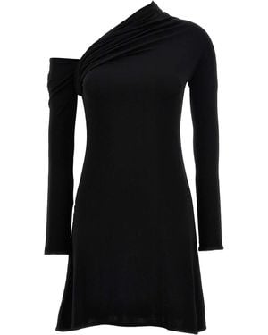 Courreges Twist Crepe Mini Dress - Black