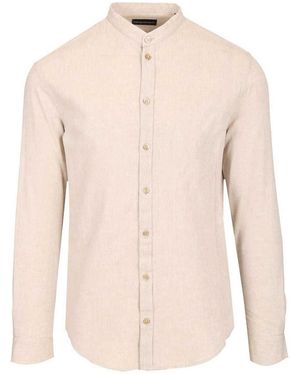 Emporio Armani Mandarin Collar Shirt - Natural