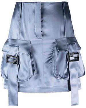 Fendi Mini Skirt With Logo - Blue