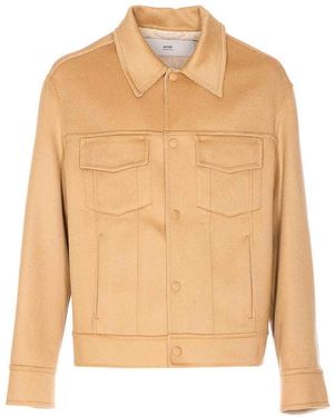 Ami Paris Jacket With Button Closure - Natural