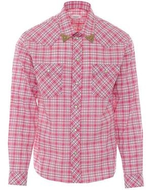 Versace And Informal Check Shirt - Pink