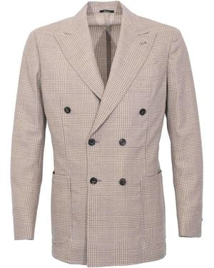 Sartorio Napoli Double-Breasted Prince Of Wales Jacket - Natural