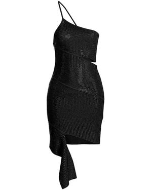 ANDREADAMO Sequin One Shoulder Dress - Black