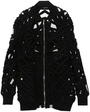 Rick Owens Peter Flight Strap-Detail Oversized Jacket - Black