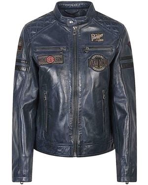 Daytona 73 Walkora Leather Moto Jacket - Blue