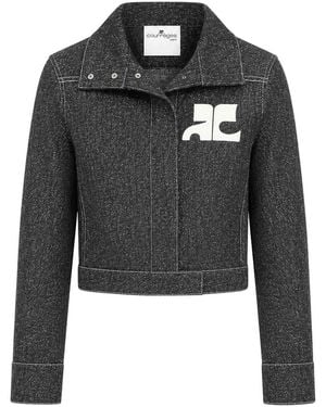 Courreges Denim Tweed Jacket - Gray