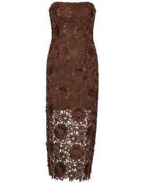 ROTATE BIRGER CHRISTENSEN Midi Dress - Brown